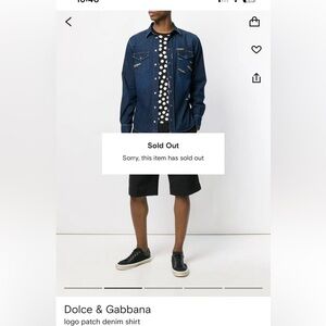 Dolce & Gabbana Dark Blue Denim Shirt with Logo Details